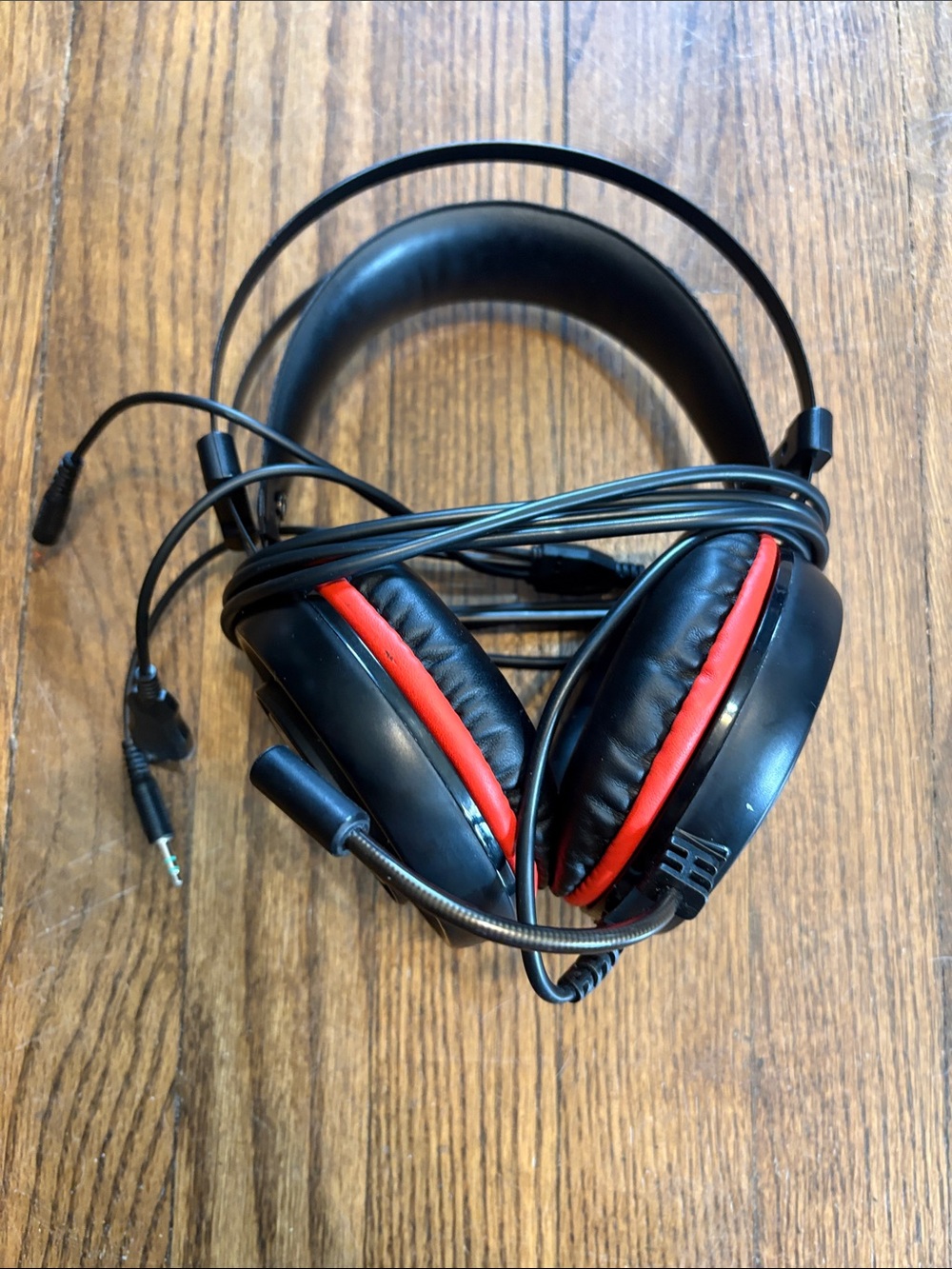 Over-Ear Wired Gaming Headset in Black and Red
